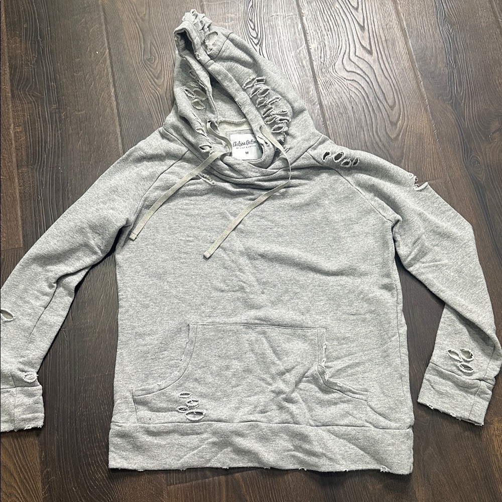 Distressed Gray Hoodie
